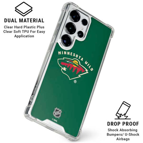 NHL Minnesota Wild Solid Background Galaxy S26 Ultra Clear Case
