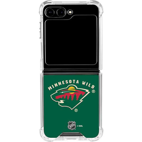 NHL Minnesota Wild Solid Background Galaxy Z Flip6 Clear Case