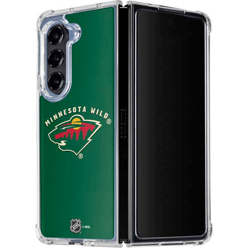 NHL Minnesota Wild Solid Background Galaxy Z Fold5 5G Clear Case