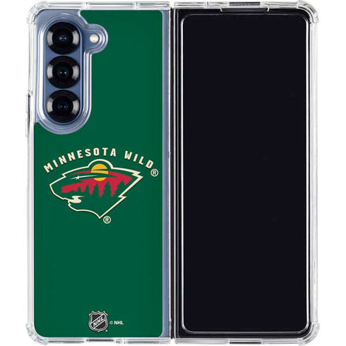 NHL Minnesota Wild Solid Background Galaxy Z Fold6 Clear Case
