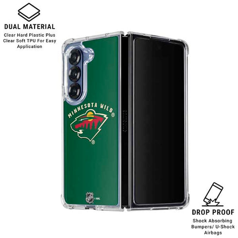 NHL Minnesota Wild Solid Background Galaxy Z Fold6 Clear Case