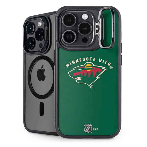NHL Minnesota Wild Solid Background iPhone 14 Pro Max Kickstand Case