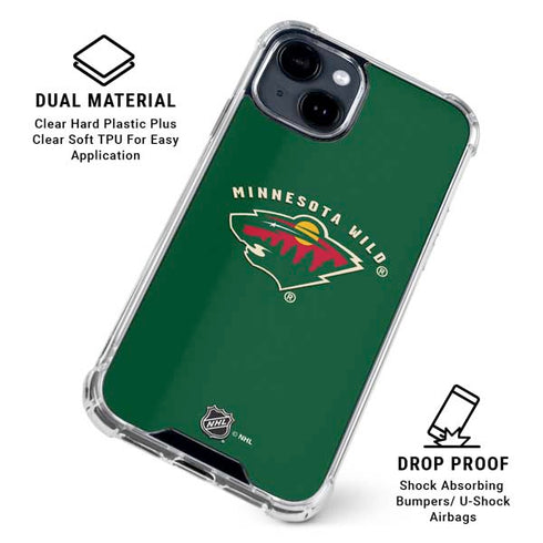 NHL Minnesota Wild Solid Background iPhone 15 Clear Case