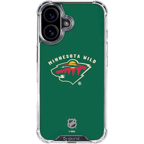 NHL Minnesota Wild Solid Background iPhone 16 Clear Case