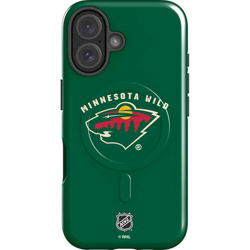 NHL Minnesota Wild Solid Background iPhone 16 Magsafe Impact Case