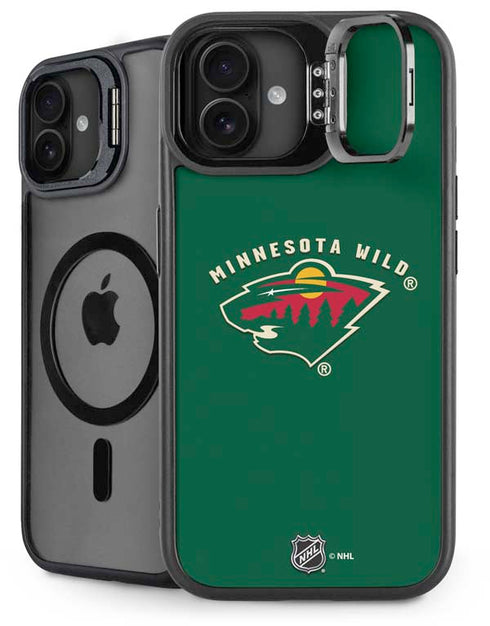 NHL Minnesota Wild Solid Background iPhone 16 Plus Kickstand Case