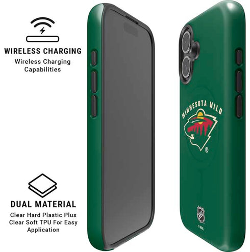 NHL Minnesota Wild Solid Background iPhone 16 Plus Magsafe Impact Case
