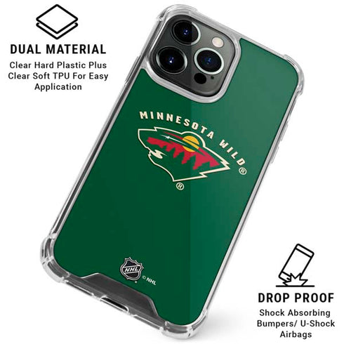 NHL Minnesota Wild Solid Background iPhone 16 Pro Max Clear Case