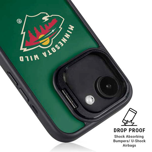 NHL Minnesota Wild Solid Background iPhone 16e Kickstand Case