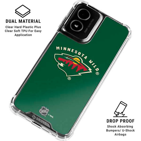 NHL Minnesota Wild Solid Background Moto G Power 5G (2024) Clear Case