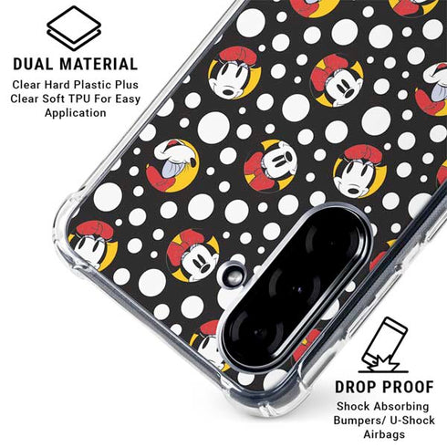Disney Minnie Mouse Bubbles Face Pattern Galaxy A36 5G Clear Case