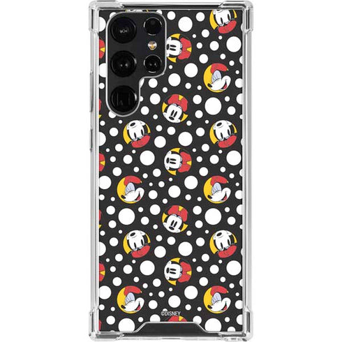 Disney Minnie Mouse Bubbles Face Pattern Galaxy S23 Ultra Clear Case