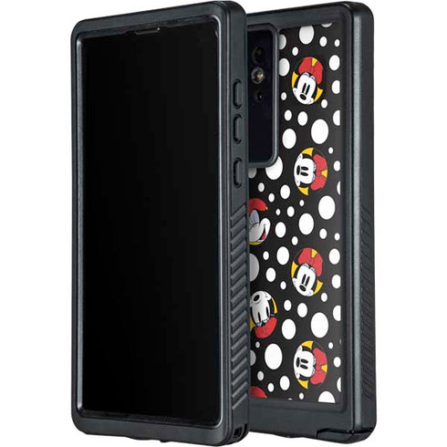 Disney Minnie Mouse Bubbles Face Pattern Galaxy S24 Ultra Waterproof Case