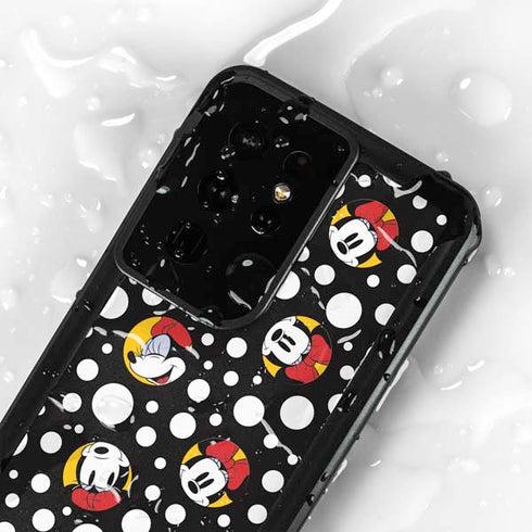 Disney Minnie Mouse Bubbles Face Pattern Galaxy S24 Ultra Waterproof Case