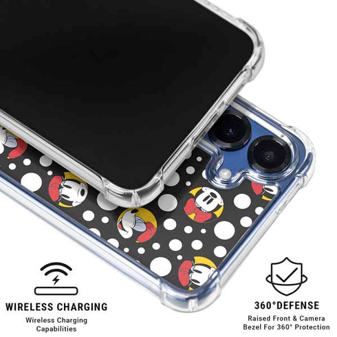 Disney Minnie Mouse Bubbles Face Pattern Galaxy S25 Clear Case