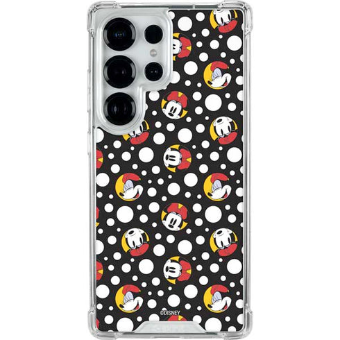 Disney Minnie Mouse Bubbles Face Pattern Galaxy S25 Ultra Clear Case