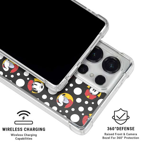Disney Minnie Mouse Bubbles Face Pattern Galaxy S25 Ultra Clear Case