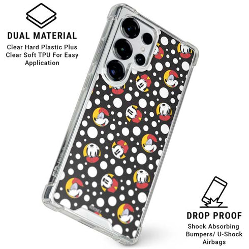 Disney Minnie Mouse Bubbles Face Pattern Galaxy S26 Ultra Clear Case