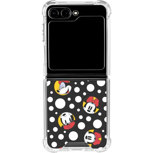 Disney Minnie Mouse Bubbles Face Pattern Galaxy Z Flip6 Clear Case