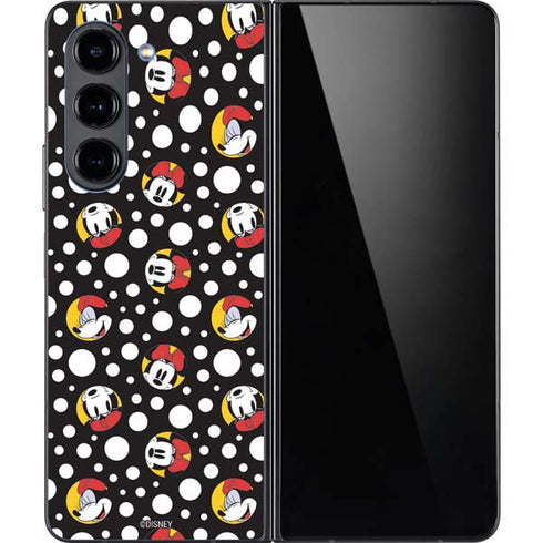 Disney Minnie Mouse Bubbles Face Pattern Galaxy Z Fold5 5G Skin