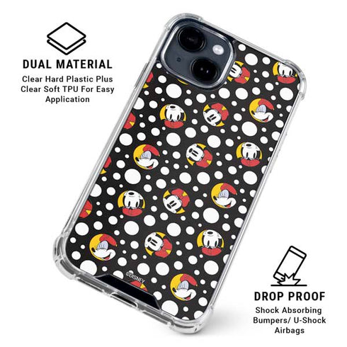 Disney Minnie Mouse Bubbles Face Pattern iPhone 15 Clear Case
