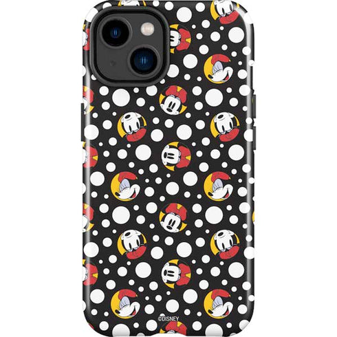 Disney Minnie Mouse Bubbles Face Pattern iPhone 15 Impact Case