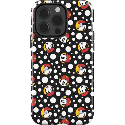 Disney Minnie Mouse Bubbles Face Pattern iPhone 15 Pro Impact Case