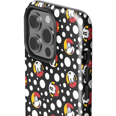 Disney Minnie Mouse Bubbles Face Pattern iPhone 15 Pro Impact Case
