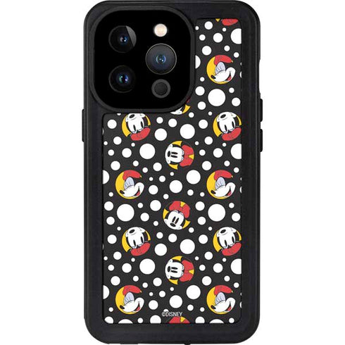 Disney Minnie Mouse Bubbles Face Pattern iPhone 15 Pro Waterproof Case