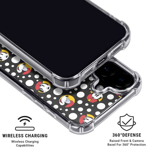 Disney Minnie Mouse Bubbles Face Pattern iPhone 16 Plus Clear Case