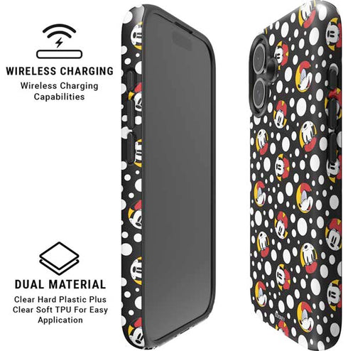 Disney Minnie Mouse Bubbles Face Pattern iPhone 16 Plus Magsafe Impact Case