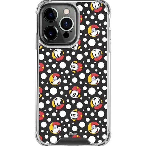 Disney Minnie Mouse Bubbles Face Pattern iPhone 16 Pro Max Clear Case