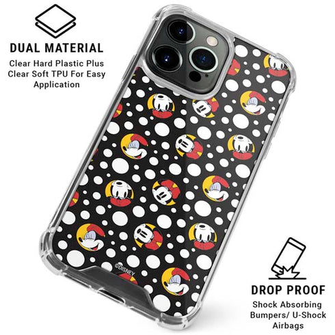 Disney Minnie Mouse Bubbles Face Pattern iPhone 16 Pro Max Clear Case