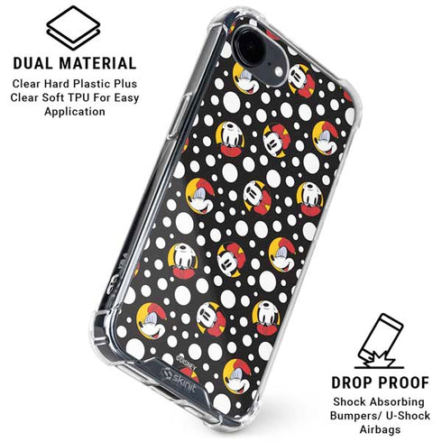 Disney Minnie Mouse Bubbles Face Pattern iPhone 16e Clear Case