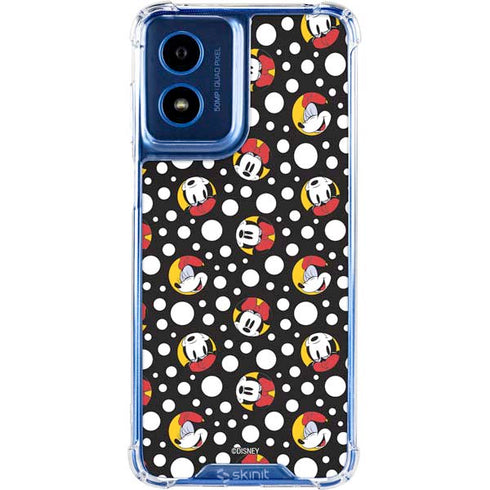 Disney Minnie Mouse Bubbles Face Pattern Moto G Play 4G (2024) Clear Case