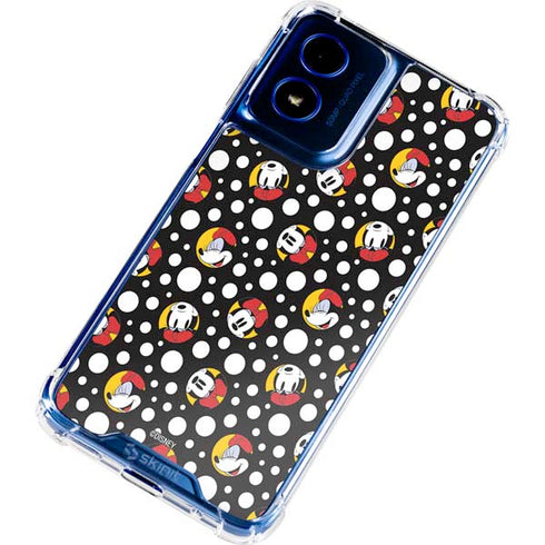 Disney Minnie Mouse Bubbles Face Pattern Moto G Play 4G (2024) Clear Case