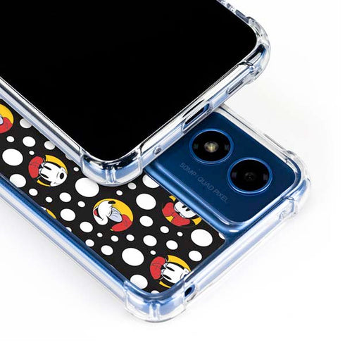 Disney Minnie Mouse Bubbles Face Pattern Moto G Play 4G (2024) Clear Case
