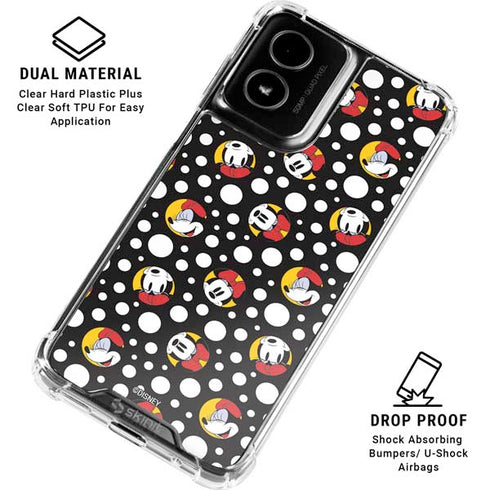 Disney Minnie Mouse Bubbles Face Pattern Moto G Power 5G (2024) Clear Case