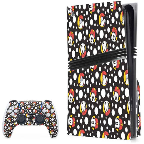 Disney Minnie Mouse Bubbles Face Pattern PS5 Pro Disk Bundle Skin