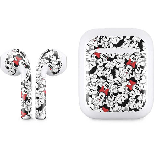 Disney Minnie Mouse Red Color Pop Face Pattern Apple AirPods Skin
