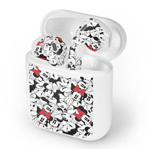 Disney Minnie Mouse Red Color Pop Face Pattern Apple AirPods Skin
