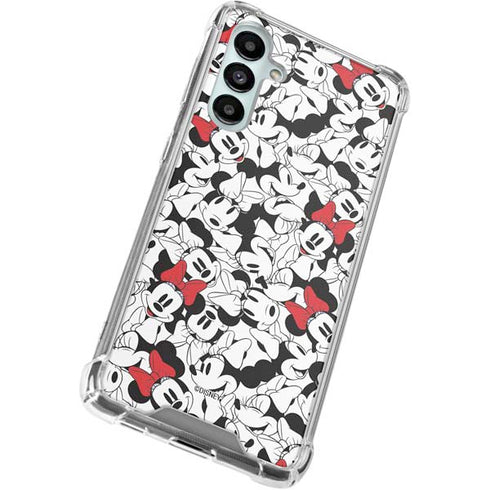 Disney Minnie Mouse Red Color Pop Face Pattern Galaxy A16 5G Clear Case