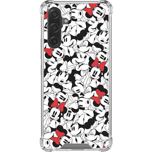 Disney Minnie Mouse Red Color Pop Face Pattern Galaxy A17 Clear Case