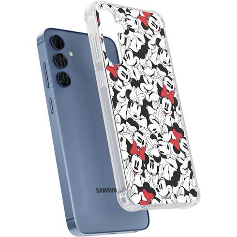 Disney Minnie Mouse Red Color Pop Face Pattern Galaxy A35 5G Clear Case