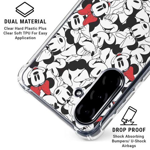 Disney Minnie Mouse Red Color Pop Face Pattern Galaxy A36 5G Clear Case