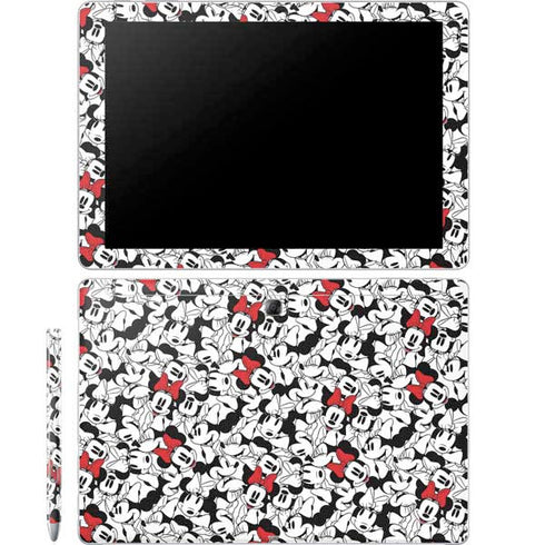 Disney Minnie Mouse Red Color Pop Face Pattern Galaxy Book 12in Skin