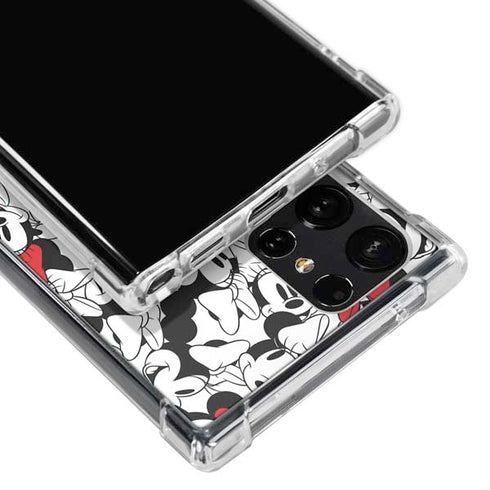 Disney Minnie Mouse Red Color Pop Face Pattern Galaxy S23 Ultra Clear Case