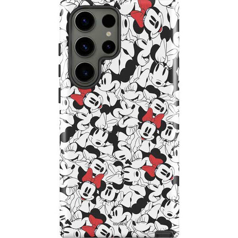 Disney Minnie Mouse Red Color Pop Face Pattern Galaxy S23 Ultra Pro Case