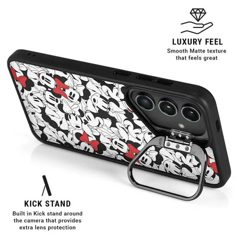 Disney Minnie Mouse Red Color Pop Face Pattern Galaxy S25 Kickstand Case