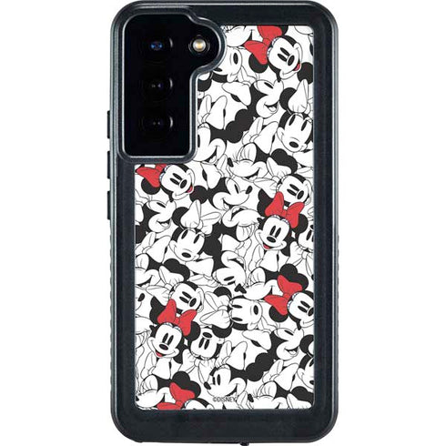 Disney Minnie Mouse Red Color Pop Face Pattern Galaxy S24 Plus Waterproof Case
